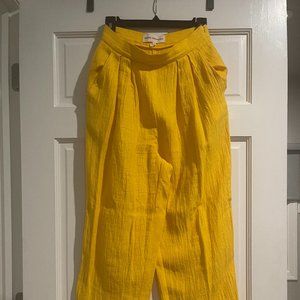 Mara Hoffman Linen Yellow Pants Size 0